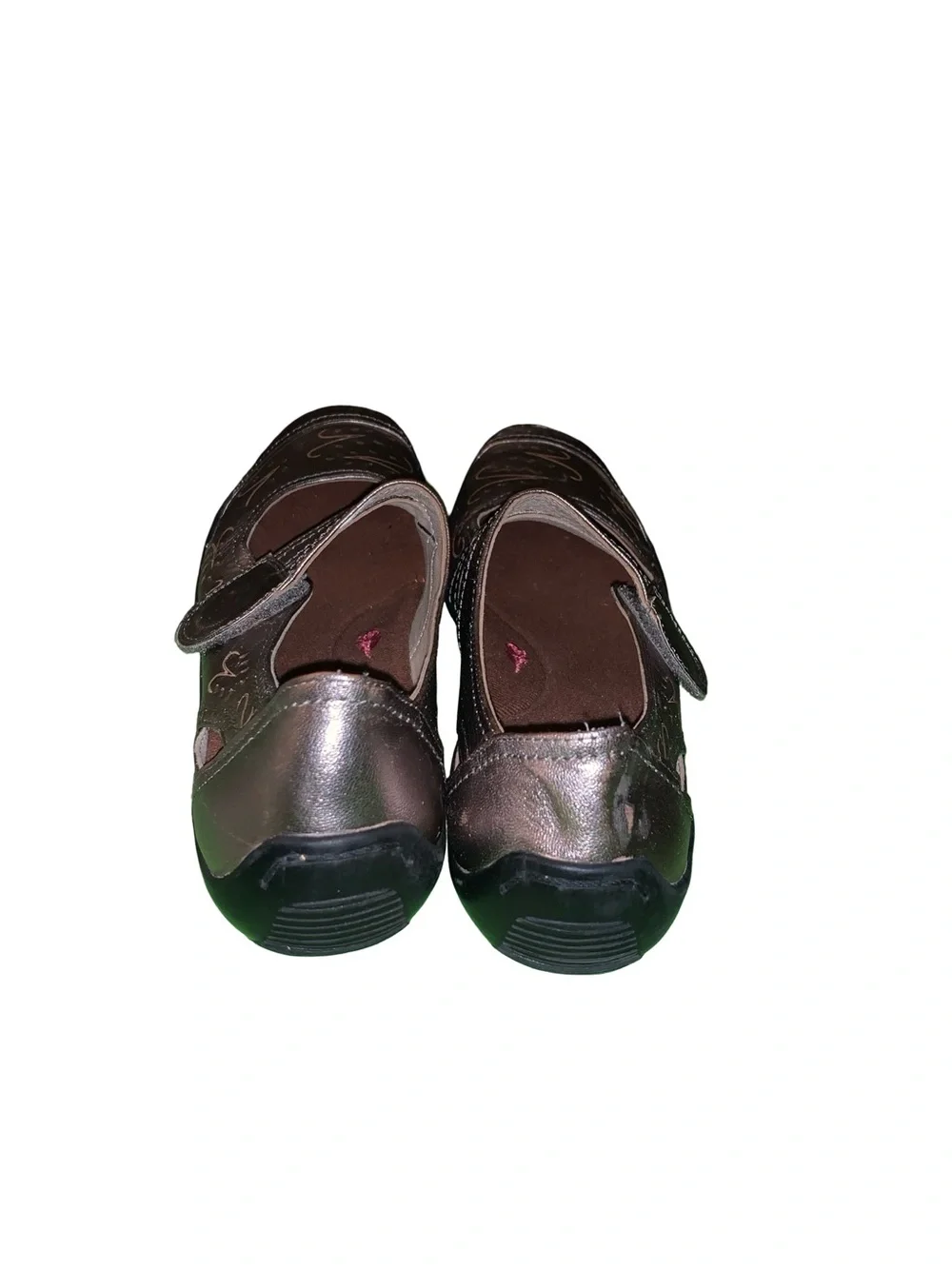 Ros Hommerson Chelsea Mary Jane Shoes Metallic Finish Size 10SS Super Slim